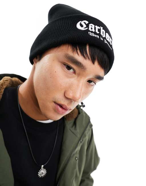Carhartt WIP – Onyx – Strickmütze in Schwarz