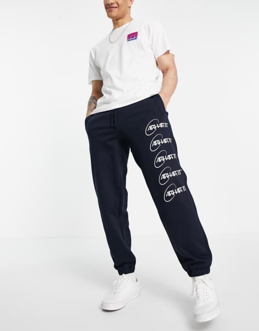 Carhartt WIP orbit sweat pants in navy ASOS