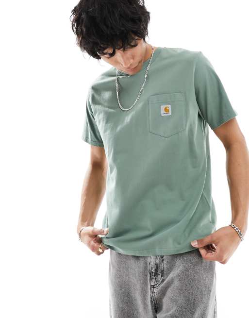 Carhartt WIP – Orbit – T-Shirt in Grün mit Tasche