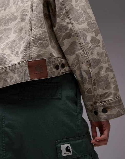 Carhartt WIP - Orell - Denim jack met camouflageprint in beige, 4 van 6