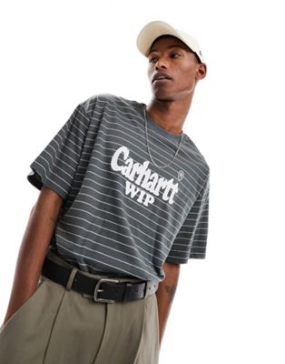 Carhartt WIP orlean stripe t-shirt in green - ASOS Price Checker