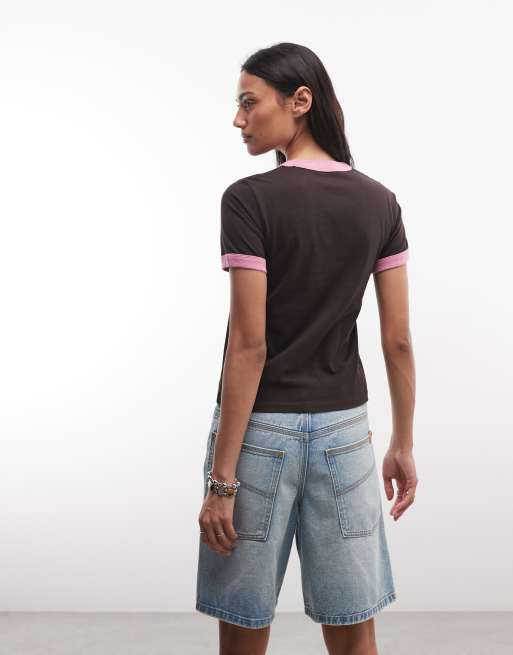 Carhartt WIP outlaw star ringer t-shirt in brown, 4 of 4