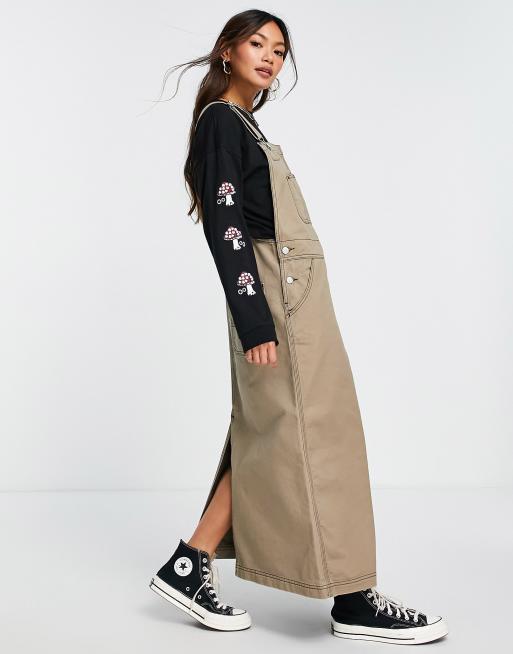 Khaki overall outlet skirt