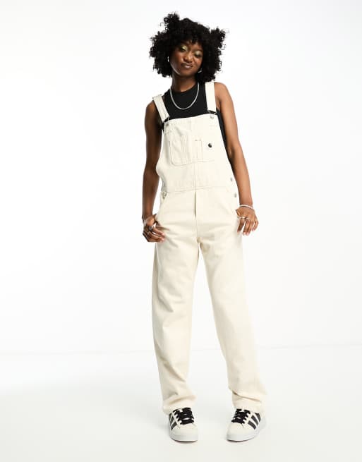Carhartt WIP - Overall met borststuk en rechte pijpen van keperstof in wit