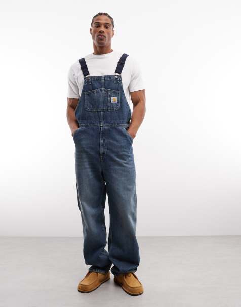Carhartt WIP - Overalls i denim i mellemblå vask - view 1