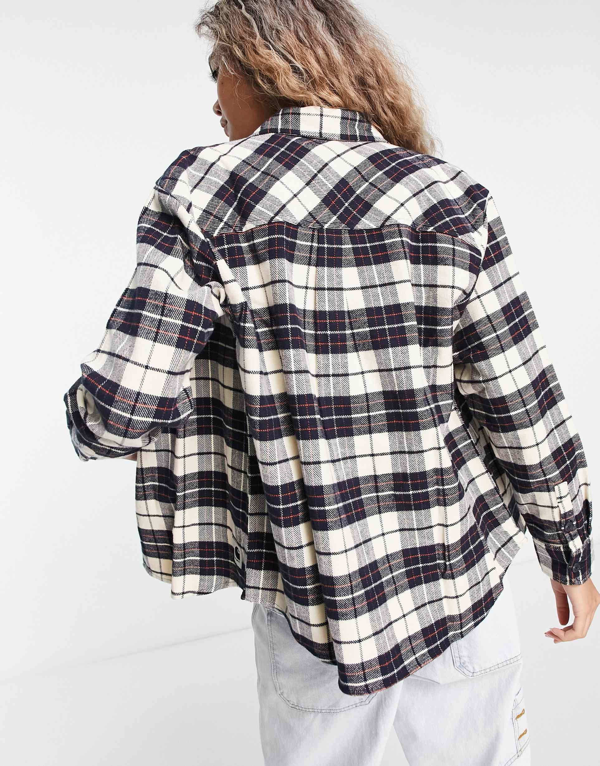 Carhartt WIP oversized boxy shirt in cream vintage style check