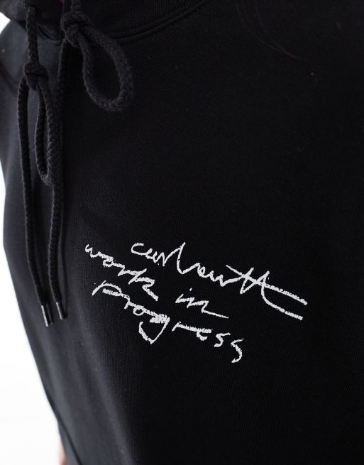 Carhartt WIP - Oversized hoodie met lippenprint in zwart, 4 van 4
