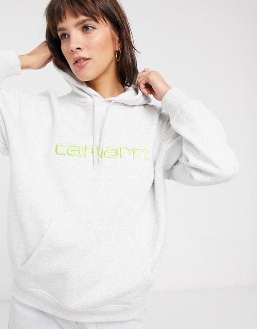 Carhartt WIP oversized hoodie with embroidered neon logo