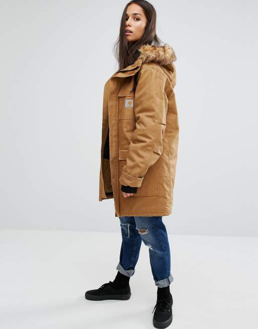 Carhartt jacket hotsell with fur hood