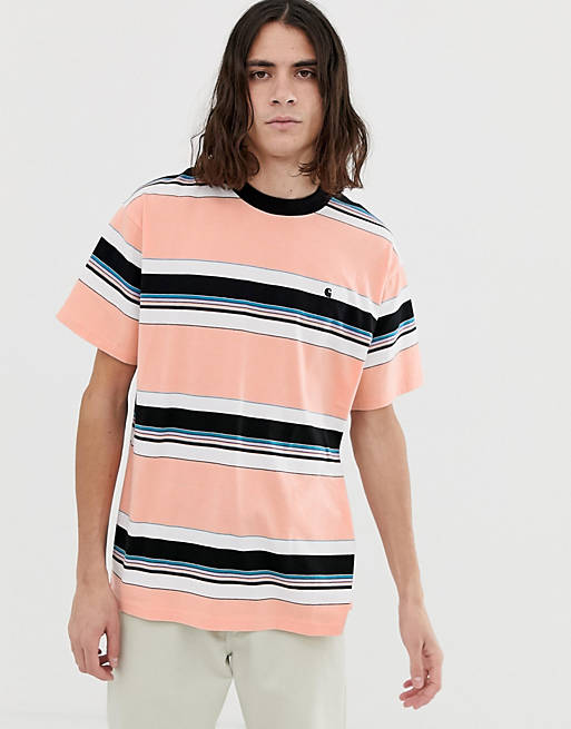 Carhartt WIP Ozark short sleeve stripe t-shirt in pink