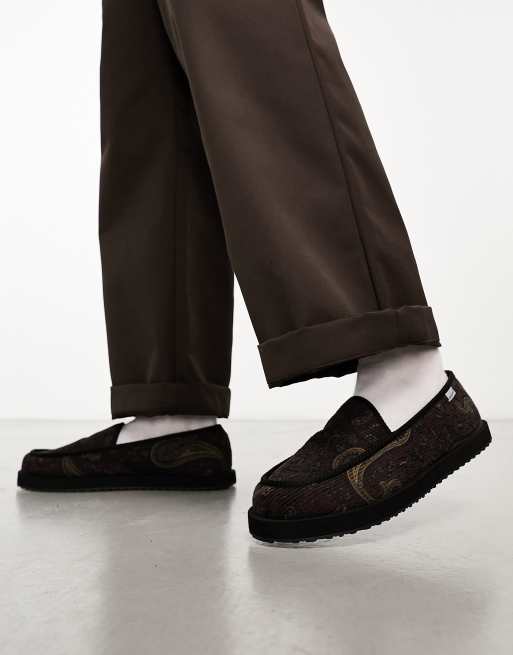 Carhartt WIP paisley slippers in burgundy