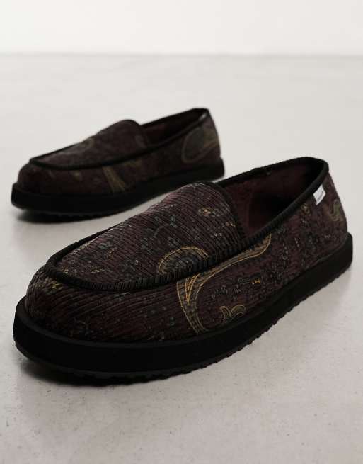 Carhartt WIP paisley slippers in burgundy ASOS