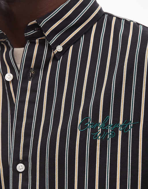 Carhartt WIP – Palance – Langärmliges Hemd in Schwarz mit Streifen, 5 von 5
