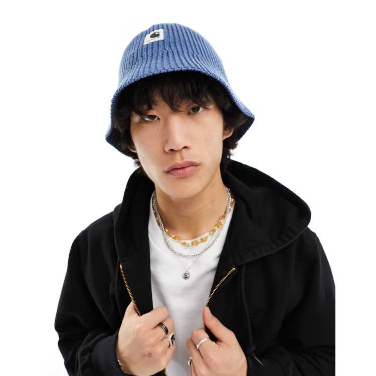 Carhartt WIP paloma knitted bucket hat in blue | ASOS