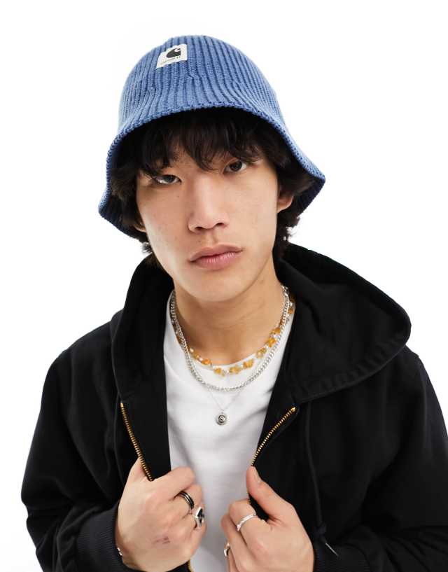 Carhartt WIP paloma knitted bucket hat in blue | ASOS