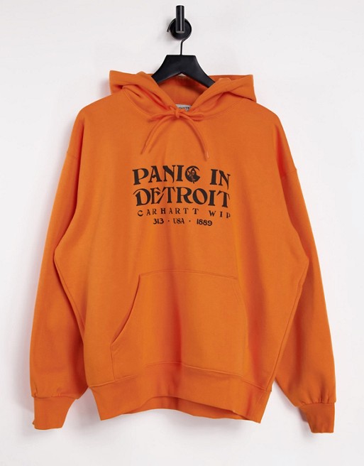 Carhartt WIP panic print hoodie in orange