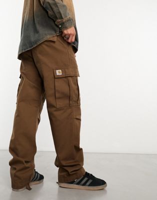 Carhartt WIP regular cargo trousers in brown - ASOS Price Checker