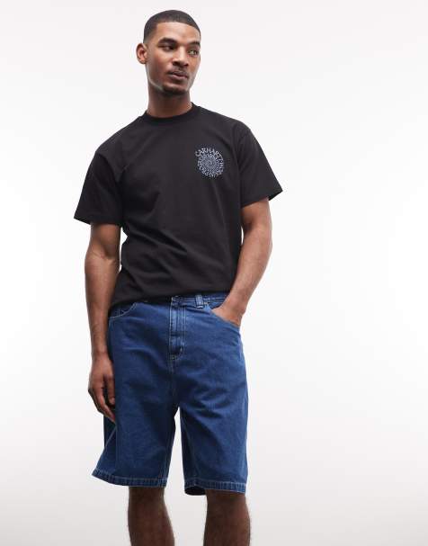 Carhartt WIP - pantalones cortos vaqueros Brandon de corte holgado en azul lavado medio - view 1
