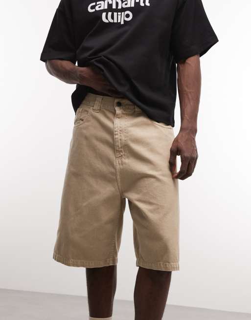 Carhartt WIP pantalones cortos vaqueros de corte holgado Brandon en beige, 1 de 5