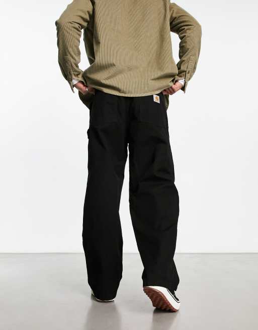 Carhartt WIP - Pantaloni con fondo ampio neri con pannello, 2 di 4