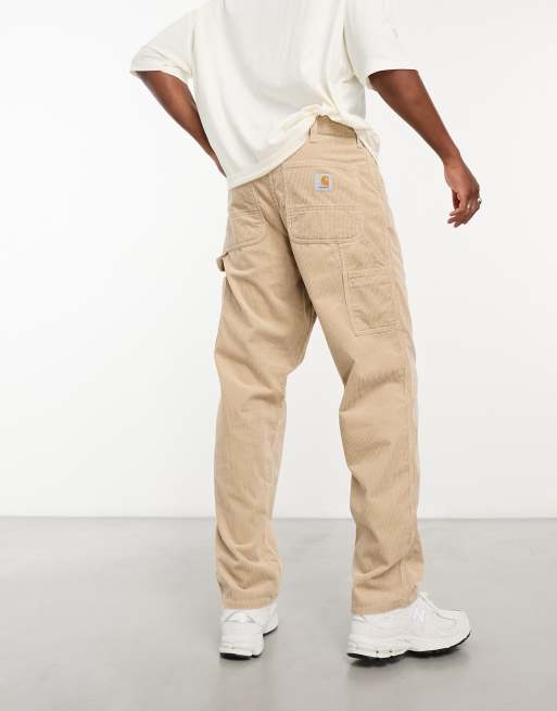 Carhartt WIP - Pantaloni dritti comodi in velluto a coste beige, 2 di 4