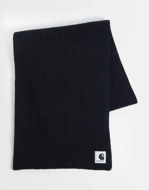 Carhartt WIP patch logo knitted scarf in black - view 1