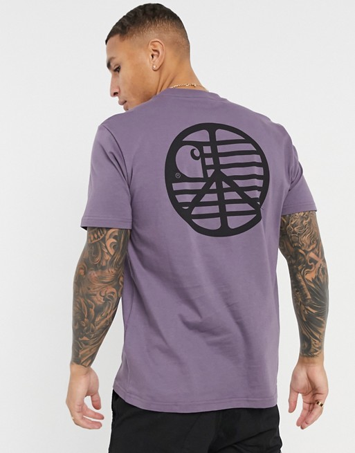 Carhartt WIP peace state back print t-shirt in purple