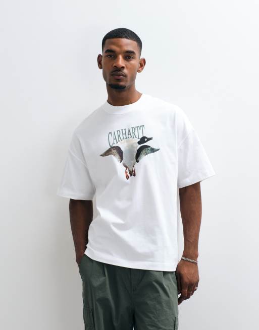 Carhartt WIP Pennon T-shirt met graphic op de voorkant in wit, 3 van 5