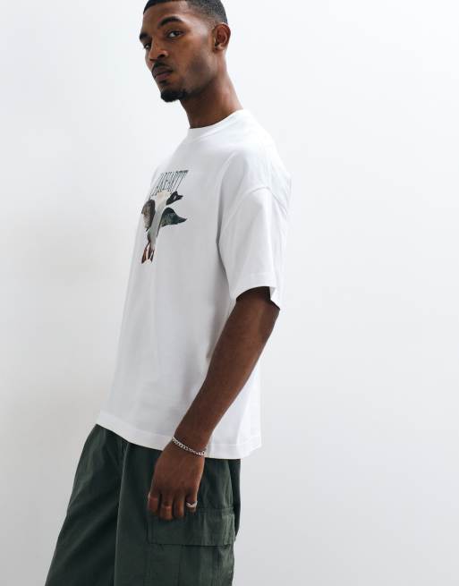 Carhartt WIP Pennon T-shirt met graphic op de voorkant in wit, 4 van 5