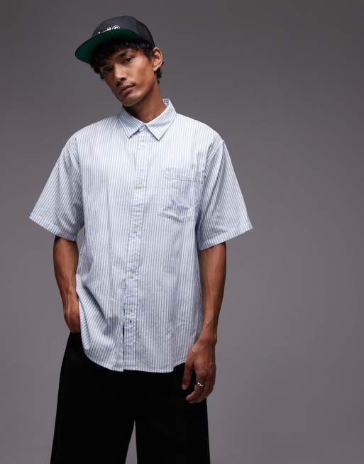 Carhartt WIP - Phelps - Gestreept overhemd met korte mouwen in wit