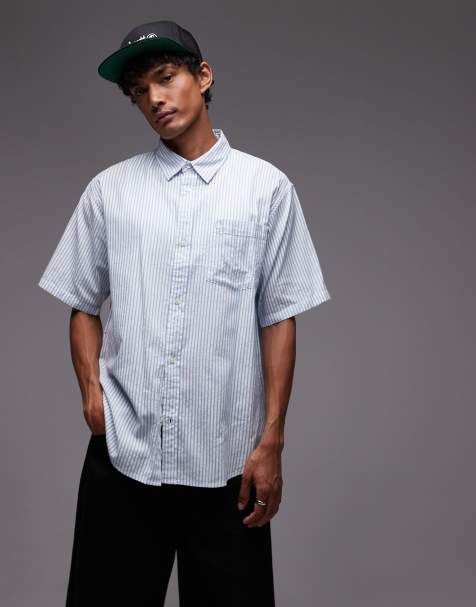Carhartt WIP phelps shirt in blue and white stripe