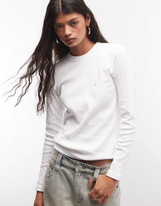 Carhartt WIP Philipa camiseta de manga larga blanca, 3 de 4