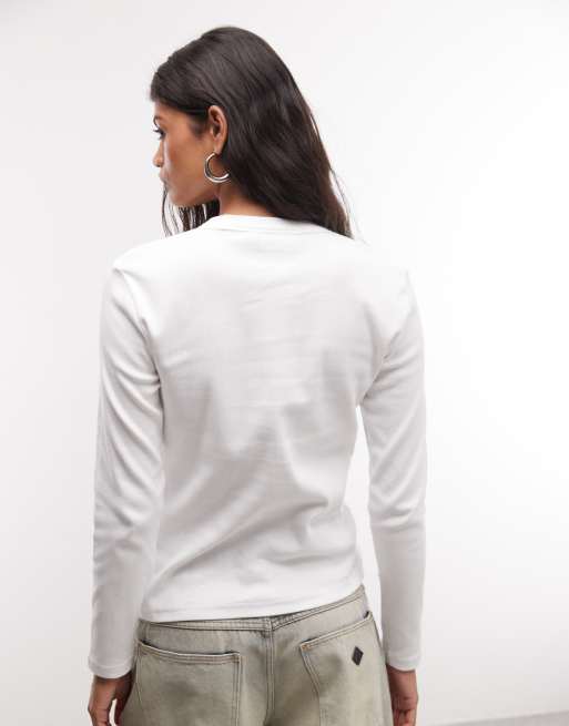 Carhartt WIP Philipa camiseta de manga larga blanca, 4 de 4