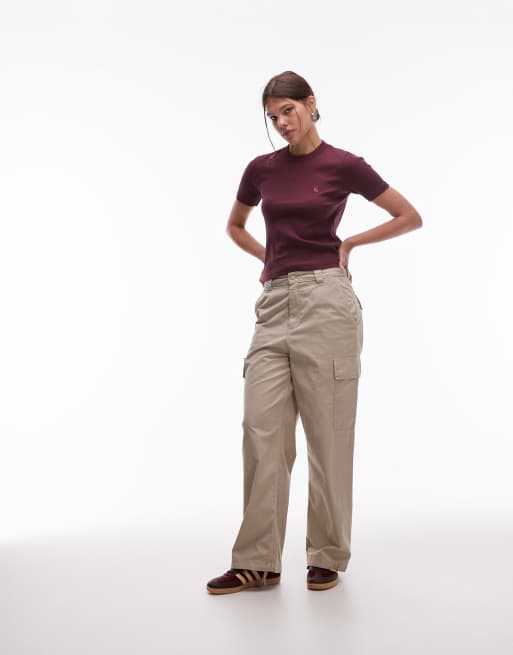 Carhartt WIP Philipa t-shirt in burgundy, 3 of 4