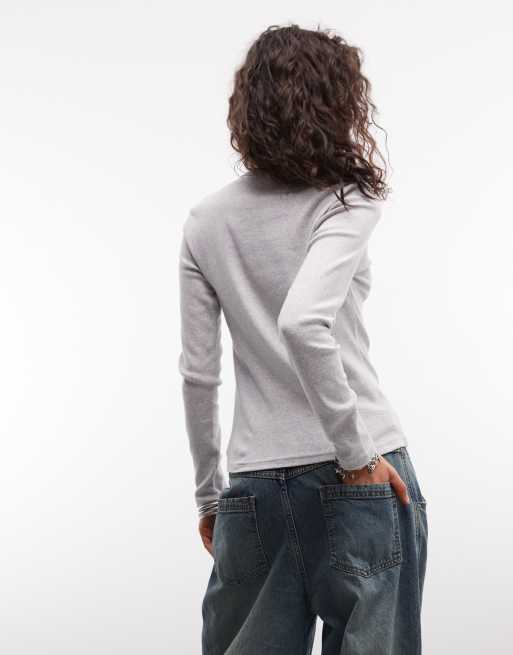 Carhartt WIP Philippa long sleeve t-shirt in ash heather, 4 of 4