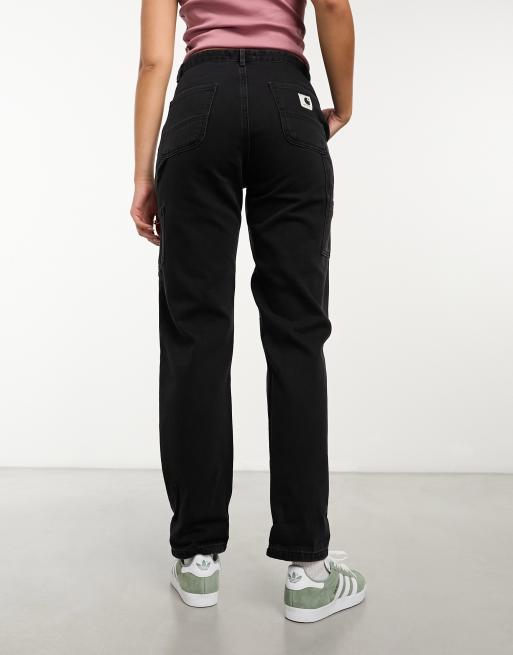 Carhartt WIP - Pierce - Jean style charpentier coupe boyfriend - Noir délavé, 2 de 5