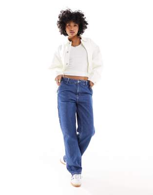 Carhartt WIP – Pierce – Lockere, gerade geschnittene Jeans in blauer Stone-Waschung