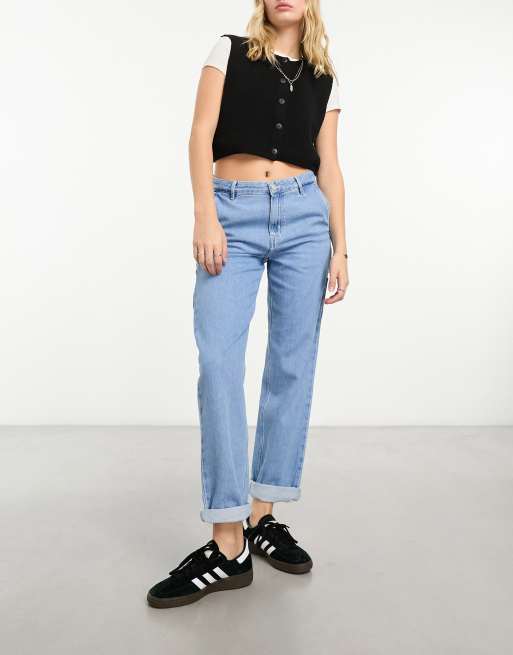 Carhartt WIP – Pierce – Niebieskie jeansy typu boyfriend o kroju carpenter