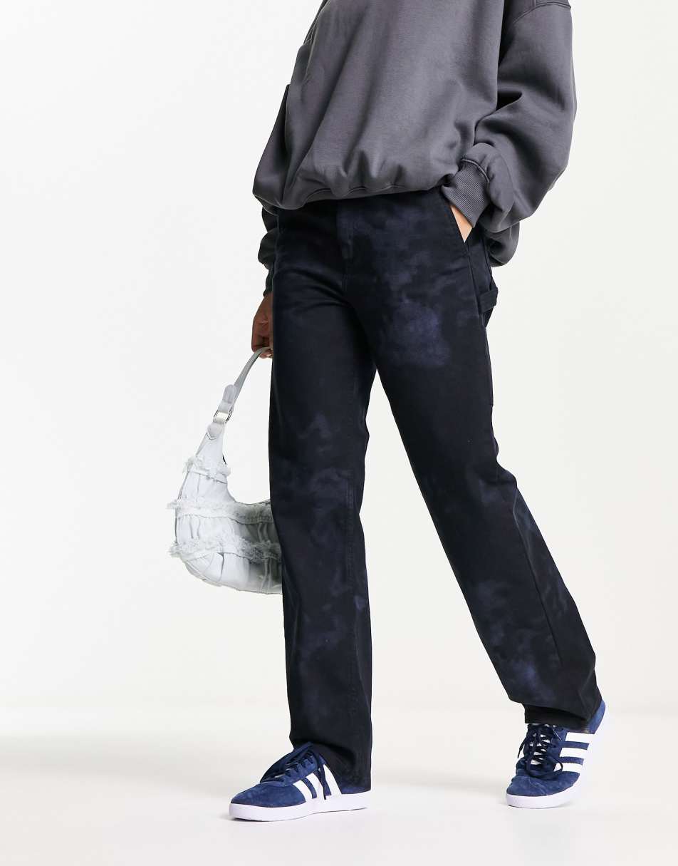 Carhartt WIP pierce relaxed dyed carpenter pants in black