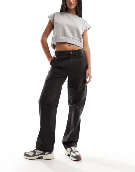 Carhartt WIP Womens Pierce Pant Straight Fit Canvas Trousers - Black F