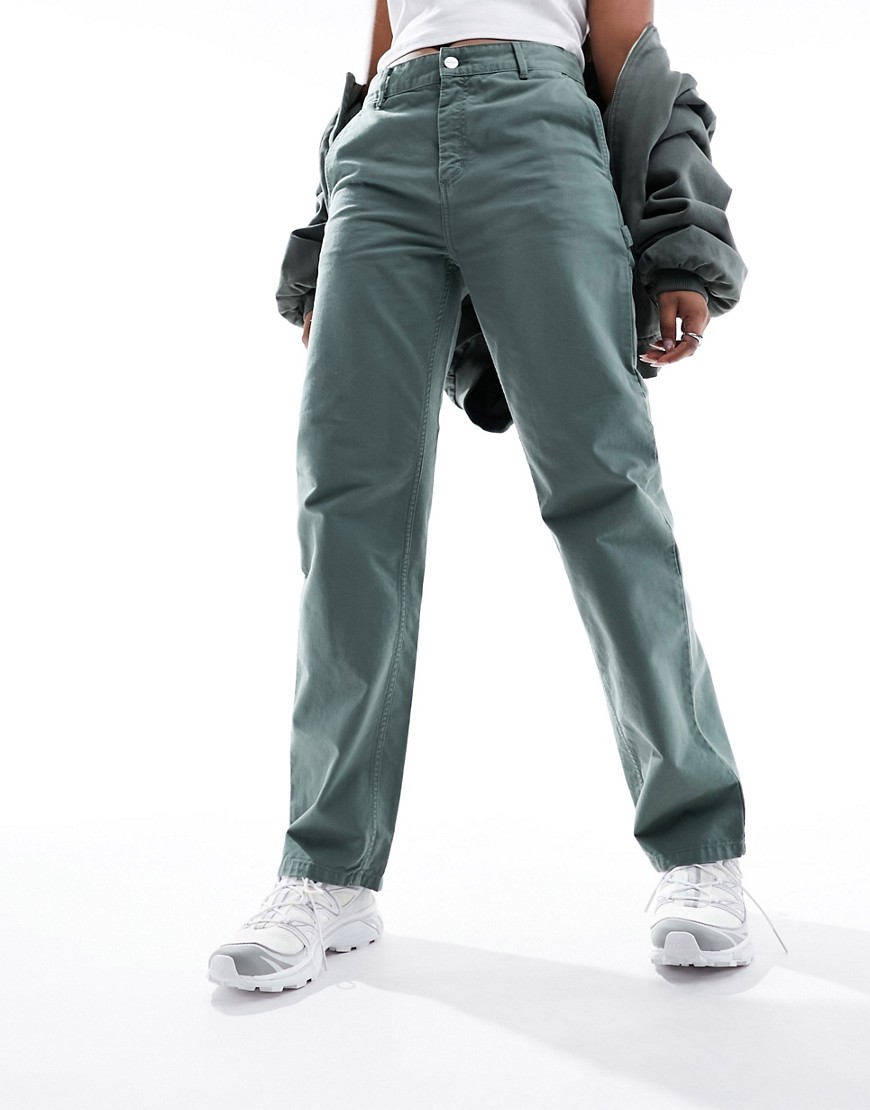 Carhartt WIP pierce straight leg garment dyed trousers in green