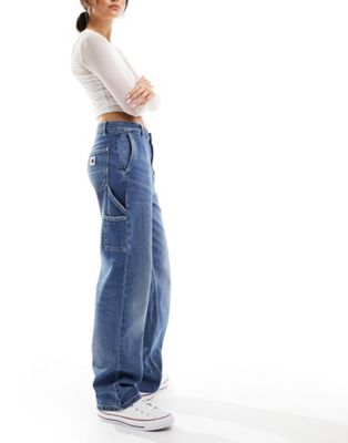 Carhartt WIP pierce straight leg jeans in blue wash - ASOS Price Checker