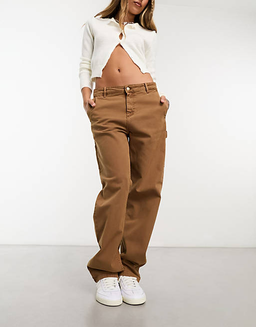 Carhartt WIP Pierce straight leg pants in brown
