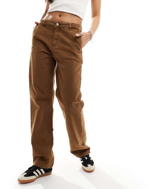 Carhartt WIP pierce straight leg trousers in brown