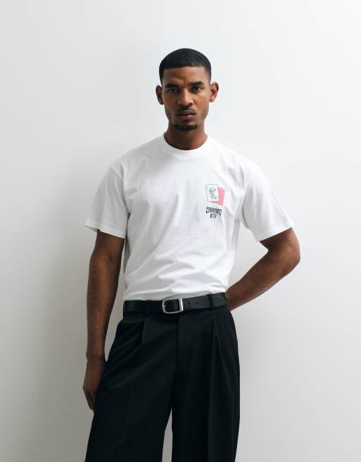 Carhartt WIP playing cards t-shirt with back print in white, 3 of 5