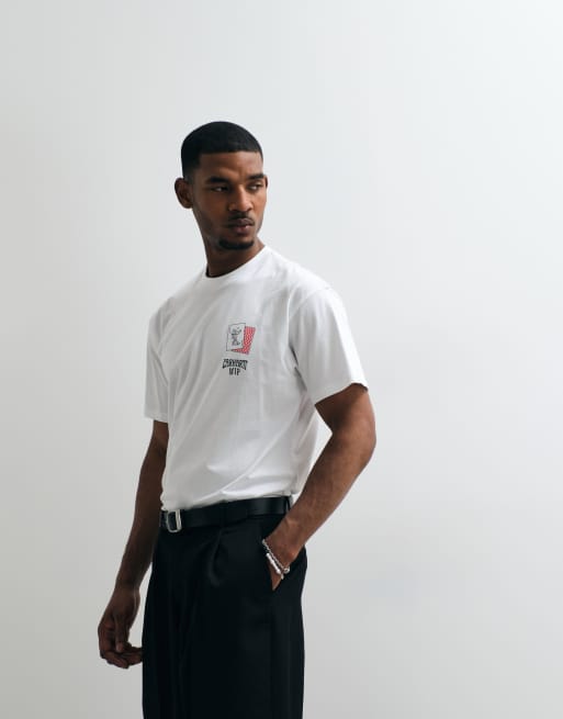 Carhartt WIP playing cards t-shirt with back print in white, 5 of 5