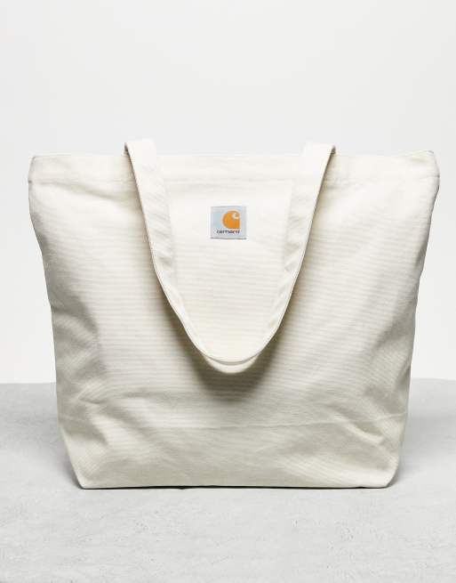 Carhartt WIP – Płócienna torba typu tote w kolorze złamanej bieli z grafiką „Be Nice”