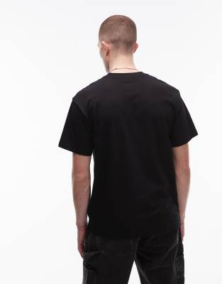 Carhartt T-shirt With Pocket And Heart Patch In Black