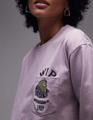 Carhartt Pocket Jubilee Long Sleeve Motif T-shirt In Pink