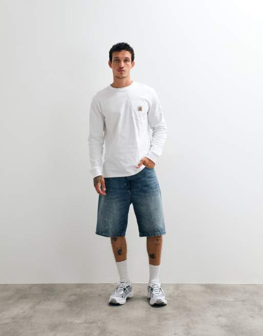Carhartt WIP Pocket Langarm-T-Shirt in Weiß, 4 von 5